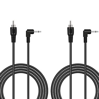 Bolvek 2 Pack 6ft RCA Male to 3.5mm 1/8 inch 90 Degree Right Angle Monaural Mono Male Plug Jack Connector Audio Converter Cable for Pre-Amp Subwoofer Soundbar Speakers