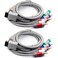 jujinglobal 2pcs 6FT Component HD AV Cable to HDTV-EDTV (High Definition 480p) RCA Audio AV Cord for Wii and Wii U