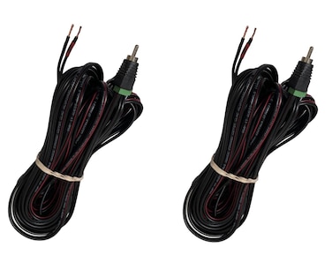 USAV 16AWG 20FT Speaker Wire RCA Adapter Plug to Bare Wire for AV Receiver, Speakers Stereo Wire Cord to RCA - Pair