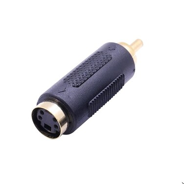 RUITEXUN RCA to S-Video Coupler, RCA Male to S-Video 4 Terminal Female Connector Stereo Audio Video Cable Adapter Coupler