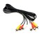 Fteysak 3 Male to 3 Male RCA Audio and Video AV Composite Cable Universal Wire PVC Black Flexible Wire 6 pins (1.5m)