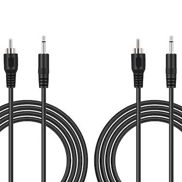 Bolvek 2 Pack 6ft RCA Male to 3.5mm 1/8 inch Monaural Mono Male Plug Jack Connector Audio Converter Cable for Pre-Amp Subwoofer Soundbar Speakers