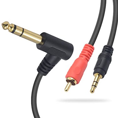 Poyiccot 1/4 inch to RCA Adapter &amp; 1/4 inch to 3.5mm Adapter Stereo Audio Y Splitter Cable Support 6.35mm to RCA &amp; 6.35mm to 3.5mm Multi Plug for Guitar, Microphone, iPod, Laptop, Home Theater, 1.5ft