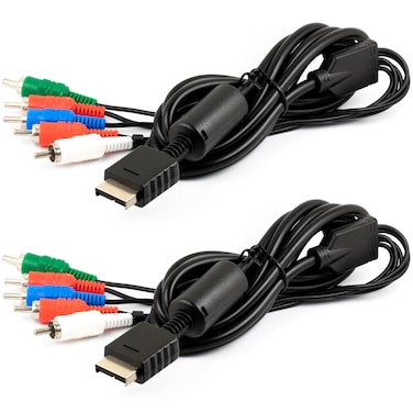 jujinglobal 2pcs 6FT Component HD AV Cable to HDTV-EDTV RCA Audio AV Cord for PS2 / PS3 / PS3 Slim
