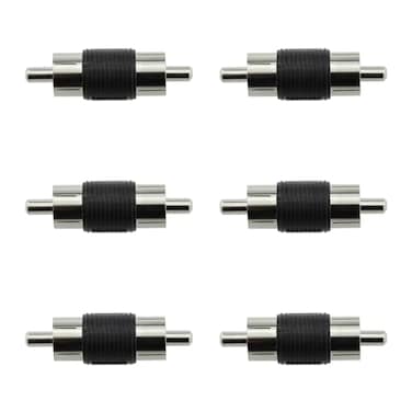 Maxmoral 6PCS RCA Male to Male Couplers Dual Male Connectors Silver Audio Video RCA Connectors for Audio Video Turntables Composites and Components