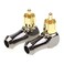exgoofit Hi End RCA Male Plug Adapter 2-Pack Brass Right Angle Gold Plated Audio Phono Solder Connector 90 Degree with Solid Construction