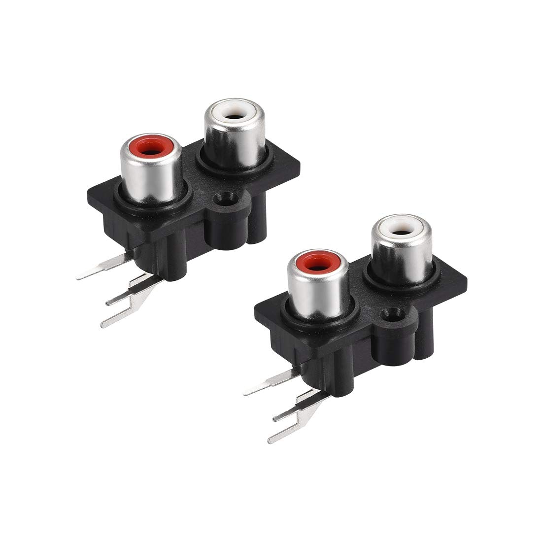يو إكس سيل Uxcell Av Concentric Outlet 2 Rca Female Jack 3-pin Connector Socket Panel Mount