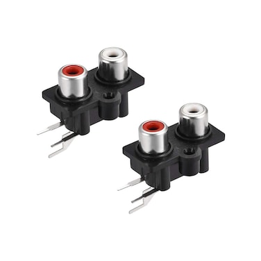 uxcell AV Concentric Outlet 2 RCA Female Jack 3-Pin Connector Socket Panel Mount 2pcs