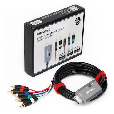 BITFUNX Dreamcast Component Cable Adapter - Supports RGBS/VGA to Component Video (3RCA) and Audio Cable (2RCA), Plug &amp; Play Video Game Adapter with No Lag, for SEGA Dreamcast Console (6 ft)