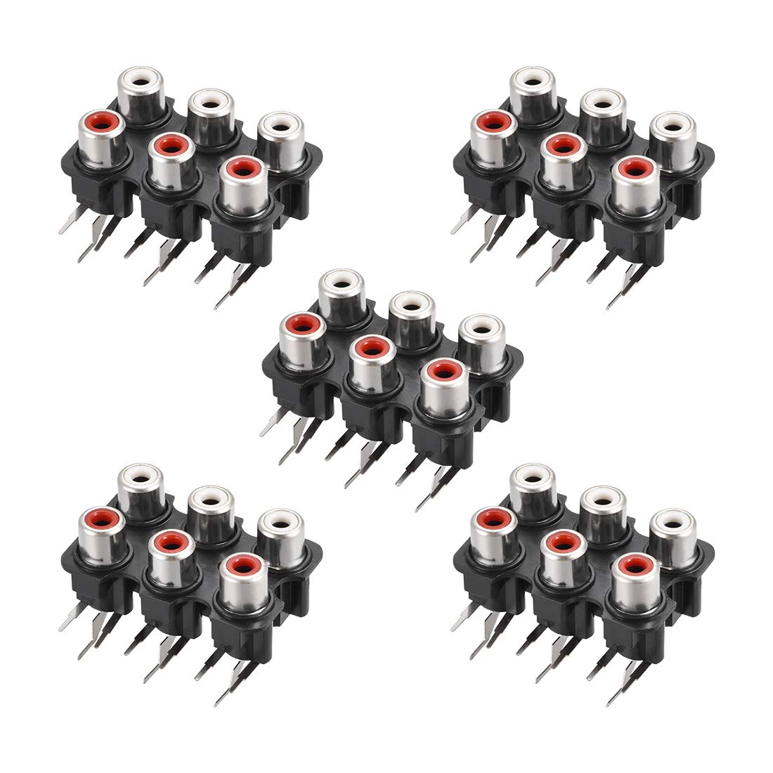 يو إكس سيل Uxcell Av Concentric Outlet 6 Rca Female Jack 9-pin Connector