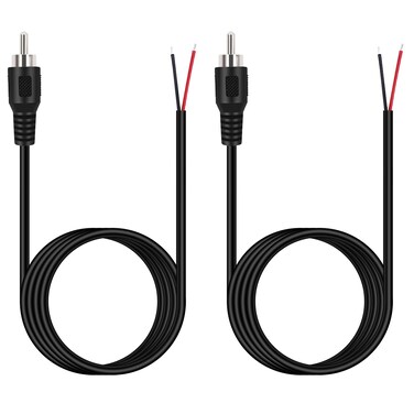 Fancasee 2 Pack 6 ft Speaker Wire RCA Male Plug Jack Connector to Bare Wire Open End Pigtail RCA Cable for Speakers Amplifier Audio Video AV Receivers