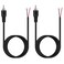 Fancasee 2 Pack 6 ft Speaker Wire RCA Male Plug Jack Connector to Bare Wire Open End Pigtail RCA Cable for Speakers Amplifier Audio Video AV Receivers