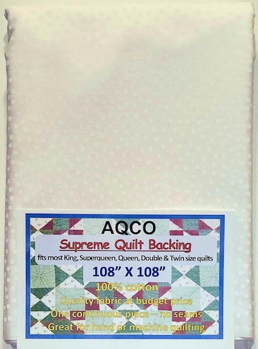 Supreme Quilt Backing, King, Seamless, from AQCO, Dots White on Cream, 108"x108