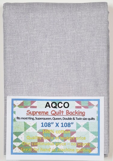 Supreme Quilt Backing, King, Seamless, from AQCO, Blender Gray, 108"x108