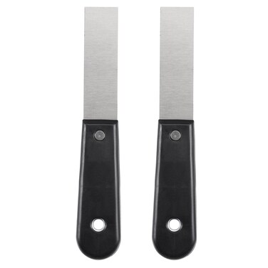 uxcell Putty Scraper 1" Spatula Drywall Repair Spreader Stainless Steel Blade Black Handle 2Pcs