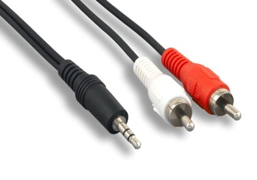 KENTEK 6 Feet Ft 3.5mm AUX Auxiliary Male to RCA RW Red White Male M/M Cable Cord Stereo Audio for PC Mac Audio Device MP3 Car Monitor