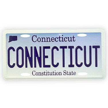 Miniature Magnetic Connecticut License Plate, Ideal for Fridge and Office Decor, Collectible Souvenir, 1.75 by 3.5 Inches