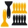 Cionyce 12Pcs Plastic Putty Knife Vinyl Putty Knife 3D Printing Air Bubble Remover Plastic Spatula for Wallpaper,Spackling(Black &amp; Yellow)
