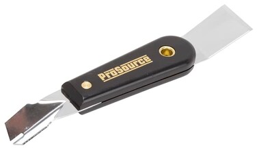 Edward Tools ProSource 2-in-1 Glazing Tool - Multi Use Tool for Scraping &amp; Applying Push Style Glaziers Points - Polished High Carbon Steel - Solvent Proof Nylon Handle - 7 1/2" Long