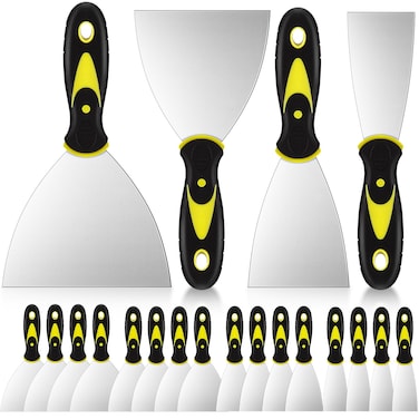 WILLBOND 16 Pcs Putty Knife Scraper Set, 2" 3" 4" 5" Stainless Steel Putty Knife Set, Paint Scraper, Scraper Tool, No Rusting for Paint Scraper, Drywall Mud, Applying Putty, Taping, Scraping Paint