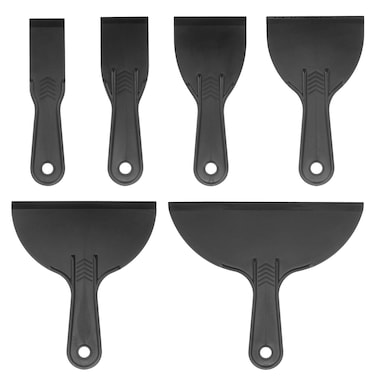 HARFINGTON Putty Scraper Set 1.5" 2" 3" 4" 6" 8" Width 6mm Thin Flexible Plastic Putty Knives for Taping Drywall Spreading Painting Wall Scratching 6in1 Set