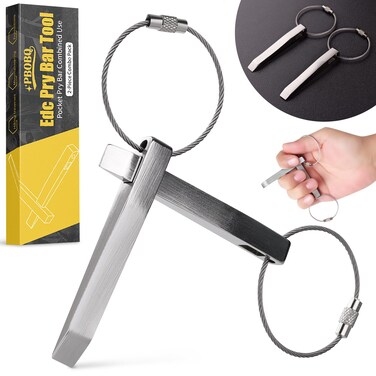 2-Piece edc pry bar - Enhanced Functionality through Principle of Leverage - Ideal for Pry Bar EDC - Portable EDC Prybar (2)
