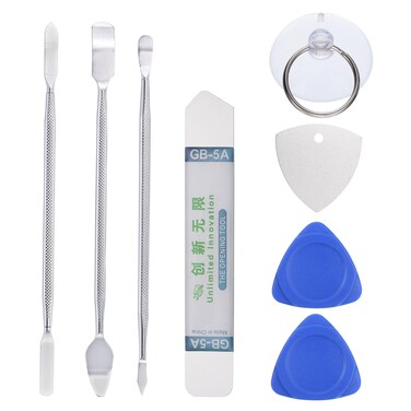 MECCANIXITY 8 in 1(Type B) Spudger Crowbars Opening Pry Tool Set Curved Pry Blade Electronics Repair Tools Kit for Cellphone Laptop PC Tablet