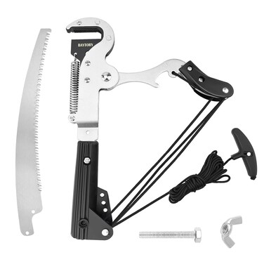 BAYTORY Extendable Tree Pruner Shears Head and Saw without Pole, High-Altitude 4 Pulleys Save Half of Your Effort, Pruning Trimmer Clipper for Plant Gardening Trimming Tool