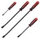 Swpeet 4Pcs Heavy Duty 8" 12" 18" 24" Pry Bar with with Rubber Sleeve Protection Assortment Kit, Chrome Vanadium Steel Mechanic Hand Tools Angled Tip Handled Pry Bar for Automotive, Demolition