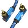 EMK 90 Degree Subwoofer Cable, RCA Cable Male to Male Digital Coaxial Audio Cable for Subwoofer, TV, Sound Bars, Amplifier,Speaker and More-Blue (90 Degree to 90 Degree(1 Pack), 10FT/3M)