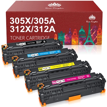 Toner Kingdom Remanufactured Toner Cartridge Replacement for HP 305A 305X 312A 312X for HP Laserjet Pro 400 Color M451dn M451nw M451dw M475dw M475dn MFP M476dw M476dn M476nw Printer (4 Packs)