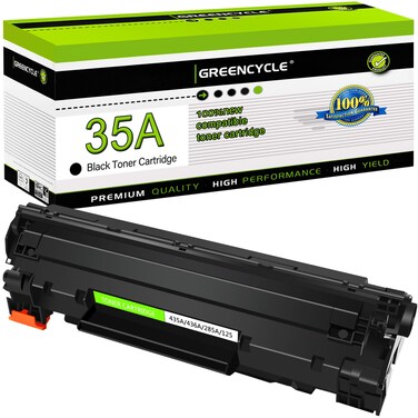 greencycle 1 Pack Compatible CB435A 35A Black Toner Cartridge Replacement for HP Laserjet P1005 P1006 P1007 P1008 P1009 Printer