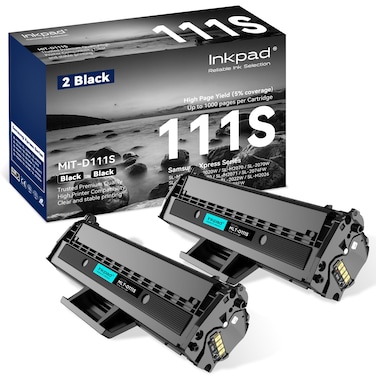 MLT-D111S Toner Cartridges 2 Black Combo Pack Compatible Replacement for Samsung D111S 111S MLT111S Works for M2020W M2070W M2026 M2020 M2070 M2024W M2074FW Printers