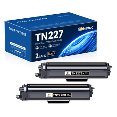 TN227BK TN227 Black High Yield Toner Cartridge Replacement for Brother TN-227 TN-227BK MFC-L3770CDW MFC-L3750CDW HL-L3290CDW Printer, 2 Pack