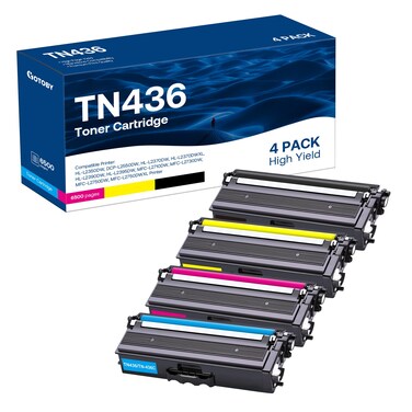 GOTOBY Compatible Toner Cartridge Replacement for Brother TN436 TN 436 TN436BK TN433 TN431for Brother HL-L8360CDW HL-L8260CDW MFC-L8900CDW MFC-L8690CDW Printer (Cyan, Yellow, Magenta, Black, 4 Pack)