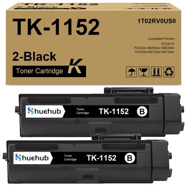 HUEHUB TK-1152 TK1152 Black Toner Cartridge Replacement for Kyocera ECOSYS P2235dw M2635dw M2635dn P2235dn M2135dn M2735dn Printers (1T02RV0US0)