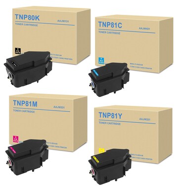 TNP80 TNP81 TNP-80 TNP-81 Toner Cartridge Replacement for Konica bizhub AAJW431 AAJW331 AAJW231 AAJW131 Toner for Konica Minolta BizHub C3300i C3320i C4000i printer, (Black Cyan Yellow Magenta)