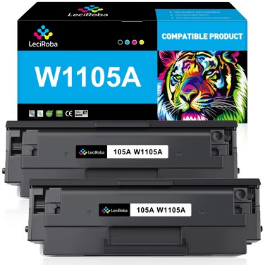 LeciRoba Compatible 105A W1105A Toner Cartridge for HP 105A W1105A Toner Cartridge for HP Laser MFP 107a 107w 135a 135w 137fnw Printer (3000 Pages,2-Packs)