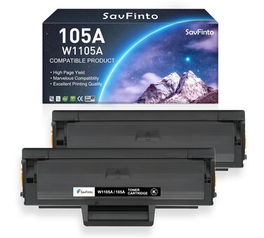 SavFinto 105A W1105A Toner Cartridge Compatible for HP MFP 137fnw 137fwg 135a 135ag 135fnw 135r 135w 135wg 107a 107r 107w Printer (3000 Pages, 2-Black)