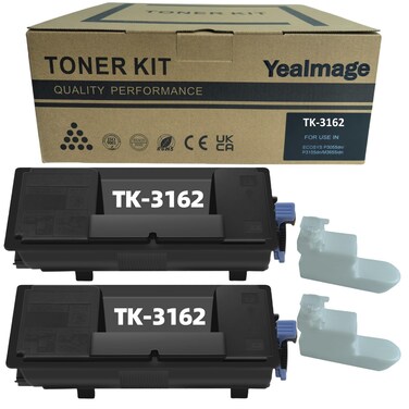 YeaImage TK3162 Compatible Kyocera TK-3162 Black Toner Cartridge for Kyocera ECOSYS 3155dn P3145dn P3150dn M3145idn M3645idn M3860idn M3860idnf P3045dn P3050dn P3055dn P3060dn P3260dn (2 Pack)