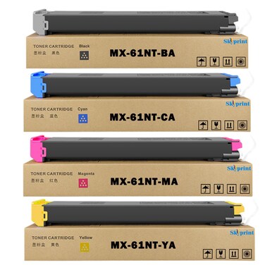 MX61NT MX-61NT Toner Cartridges Replacement for Sharp MX-61NTBA MX-61NTCA MX61NTMA MX-61NTYA Toner for Sharp MX-2651 3051 3061 3071 3551 3561 3571 4051 4061 Printer Black Cyan Magenta Yellow