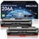 INKCLOUD 206A BlackToner Cartridges 2 Pack with Chip Compatible with HP 206A W2110A 206X W2110X Black Toner for HP Pro MFP M283FDW M255DW M283CDW M283 M255 Black Printer Ink (2-Pack, Black)