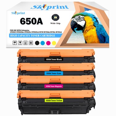 650A Toner Cartridge Compatible for HP 650A Toner for hp Color Enterprise CP5525 CP5525dn CP5525n CP5525xh M750 M750dn M750n M750xh Printer.4-Pack CE270A CE271A CE272A CE273A