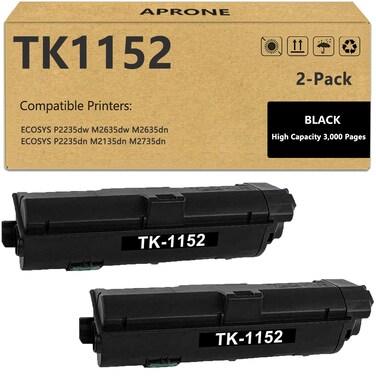 APRONE TK1152 TK-1152 Toner Cartridge Compatible for TK-1152 1T02RV0US0 for Kyocera ECOSYS P2235dw M2635dw M2635dn P2235dn M2135dn M2735dn Printer (Black,2-Pack)