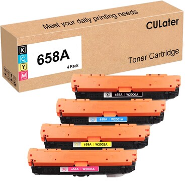 4 Pack 658A W2000A W2001A W2002A W2003A Remanufactured Toner Cartridge Replacement for HP Color M751 M751n M751dn Printers (2Black, 1Cyan, 1Magenta, 1Yellow)
