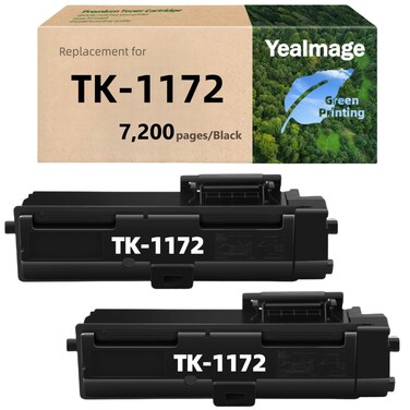 YeaImage TK1172 for Kyocera Ecosys M2540dw Toner Replace Kyocera TK1172 Black Toner Cartridge for Kyocera ECOSYS M2640idw M2040dn M2540d (Black, 2 Pack) 1T02S50US0