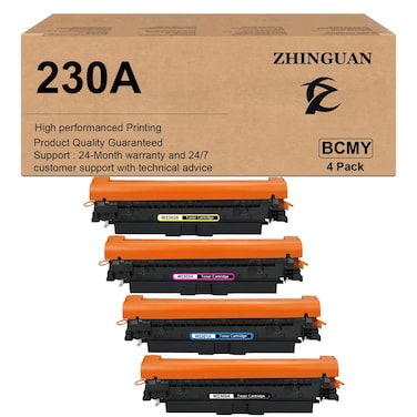ZHINGUAN (with Chip) Remanufactured 230A W2300A W2301A W2303A W2302A Toner Cartridge Works for Pro 4203dw 4203dn MFP 4303dw 4303fdn 4303fdw Printers (4-Pack)