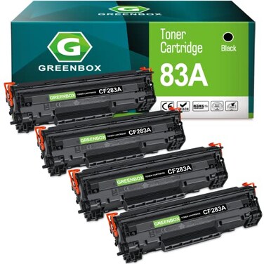GREENBOX Compatible Toner Cartridge Replacement for HP 83X CF283X 83A CF283A for Pro M201dw M201n M201 M125 M125nw M127fn M127fw M225dn M225dw Printer (4 Black, High-Yield)