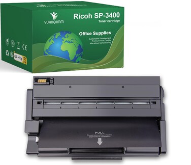 YUANQIMM SP-3400 Toner Cartridge SP-3410 High Yield 5,000 Pages 406465 406464 406522 Remanufactured Replacement for Ricoh Aficio SP 3400SF 3400N 3410SF 3410DN Printers (1 Pack,Black)