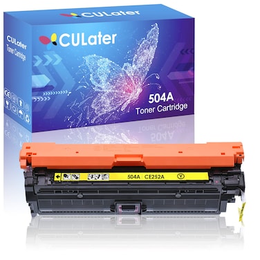 CULater Remanufactured Toner Cartridge Replacement for 504A CE252A Toner Cartridges for HP Color CM3530 CM3530fs CP3525dn CP3525n CP3525x Printers (1 Yellow)